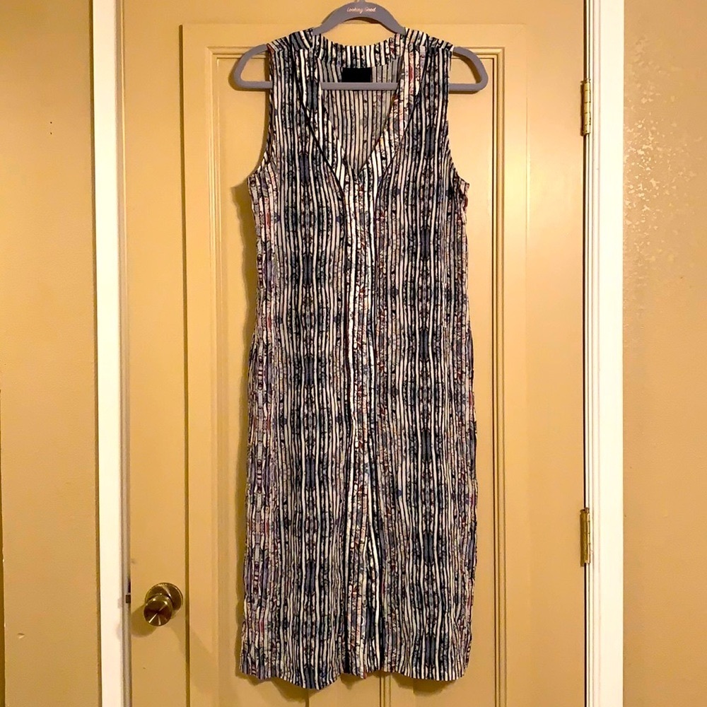 Quinn Watercolor Abstract Silk Dress